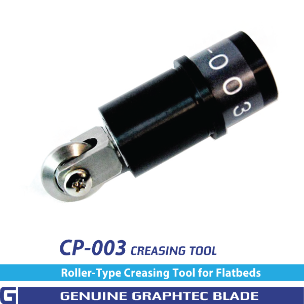 Graphtec CP-003 roller-type creasing tool — manufacturer illustration; one tool set, cutter excluded