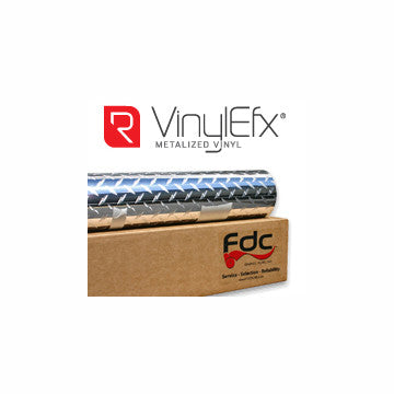 Silver diamond-plate-pattern VinylEfx roll above an FDC box; representative product image, not an exact roll-length photograph.