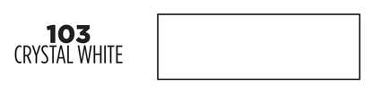 Manufacturer color-chart sample: Lumina by FDC2100 —103 Crystal White. FDC Sign Vinyl Product Catalog38th Edition page8; digital swatch, not a roll photograph. Screen colors may differ; use a physical sample for exact matching.