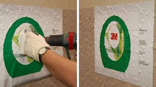 3M manufacturer application example showing printed IJ8624 film being applied to a textured surface. Supplied as one unprinted roll in the selected size; the printed design, installation tools and overlaminate are not included.