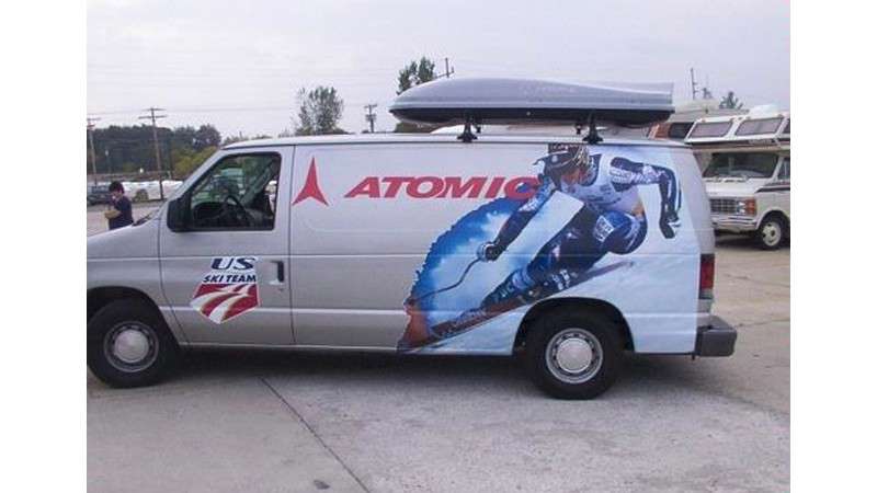 3M manufacturer application example using IJ160C-10 film on a vehicle. Supplied as one unprinted roll in the selected size; the printed graphic and vehicle are not included.