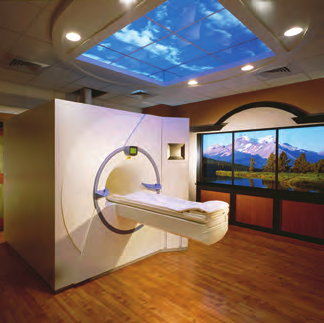 Representative MACtac PP5600 family application showing mounted interior graphics; finished room and equipment are not included.
