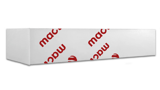 An illustrated white rectangular MACtac-branded film box.