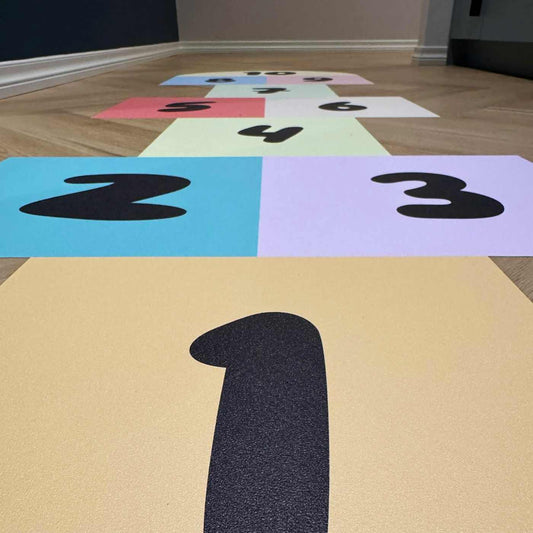 Numbered indoor floor graphic, from the Metamark MetaWalk gallery.