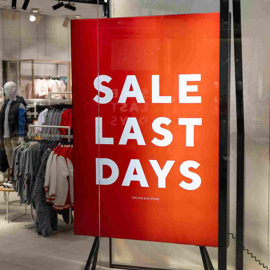 Orange and red retail sale display, from the Metamark MD-RA gallery.