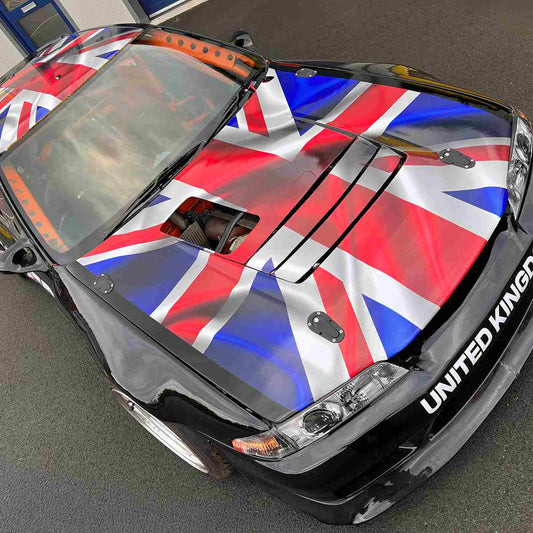 Red, white and blue flag graphics on a car, from the MetaGuard MGC manufacturer gallery.