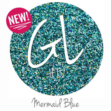 Glitter HTV - Mermaid Blue  20" x 12"  - Sheet