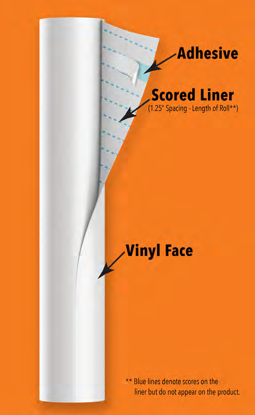 MACtac Printvinyl Scored Ultra-Removable Print Film — Matte White — 54 or 60 in × 150 ft