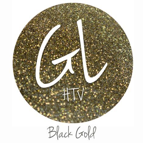 Glitter HTV - Black Gold  20" x 12"  - Sheet