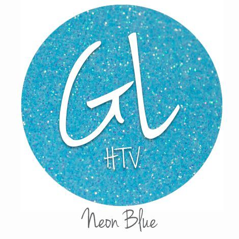 Glitter HTV - Neon Blue  20" x 12"  - Sheet