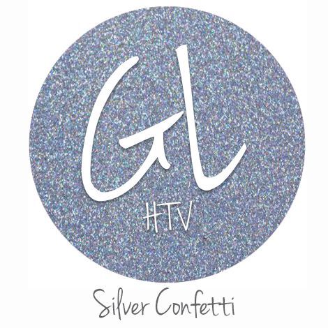 Glitter HTV - Silver Confetti  20" x 12"  - Sheet