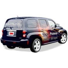 Manufacturer application example showing printed graphics on an SUV.