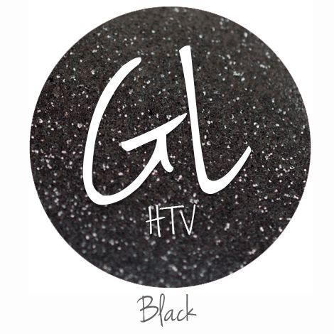 Glitter HTV - Black  20" x 12"  - Sheet