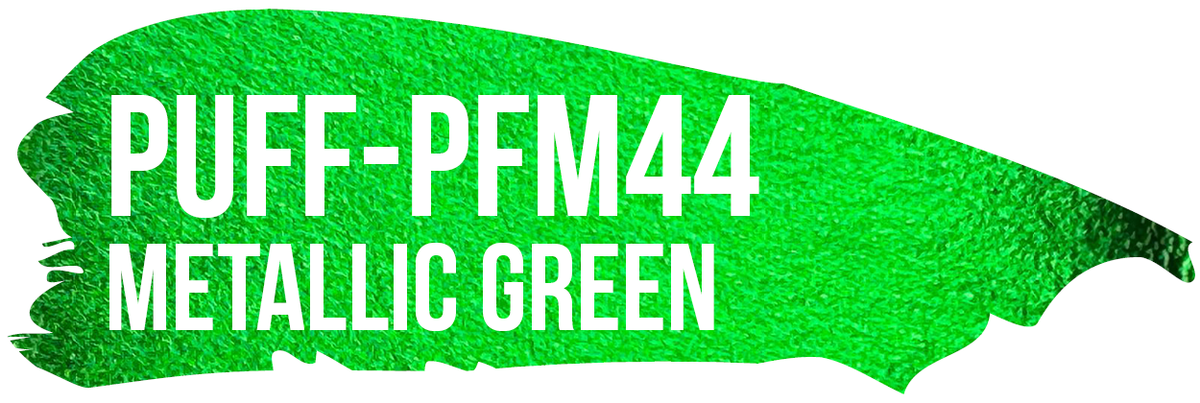 POLI-FLEX PUFF Metallic Metallic Green color-reference swatch, PFM44.