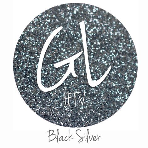Glitter HTV - Black Silver  20" x 12"  - Sheet