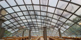 Glass-dome installation at the University of Chicago library; representative Crystal Cling SS299 application, not the exact sale roll.