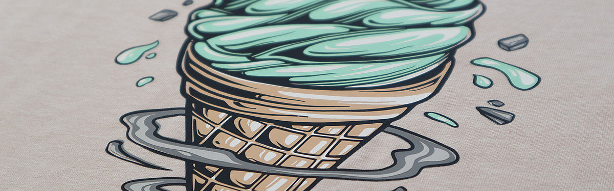 POLI-FLEX TURBO application illustration with a mint-green ice-cream cone design.