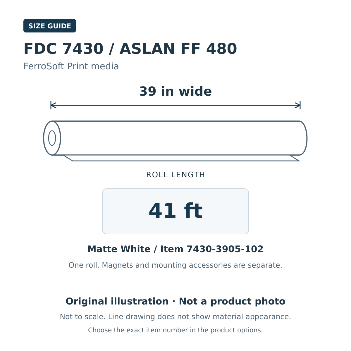 ASLAN FF 480 FerroSoft Print | 39 in × 41 ft | Matte White